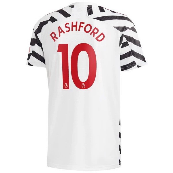 Camiseta Manchester United NO.10 Rashford Tercera equipo 2020-2021 Blanco